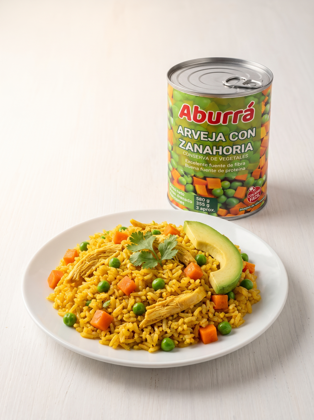 Receta preparada con Arveja con Zanahoria Aburrá 580 g
