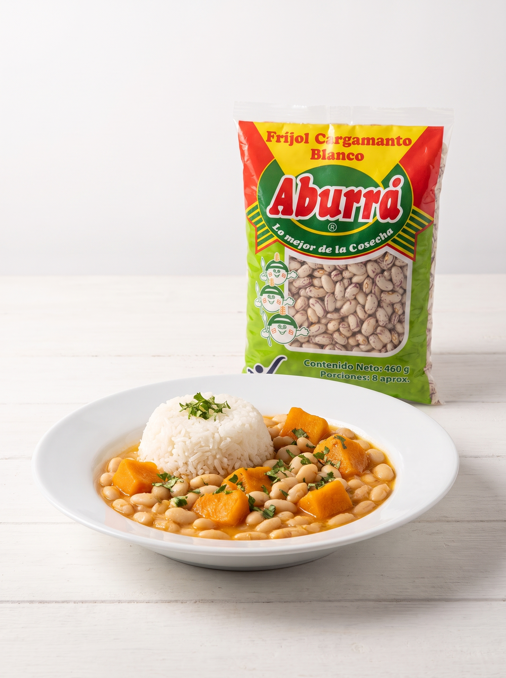 Receta preparada con Fríjol Cargamanto Blanco Nacional Aburrá 460 g